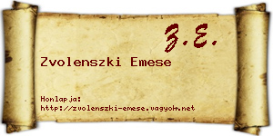 Zvolenszki Emese névjegykártya